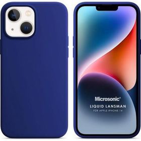 Microsonic Apple iPhone 14 Liquid Lansman Silikon Lacivert Cep Telefonu Kılıfı