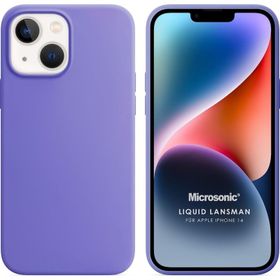 Microsonic Apple iPhone 14 Liquid Lansman Silikon Lila Cep Telefonu Kılıfı