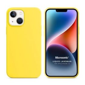 Microsonic Apple iPhone 14 Liquid Lansman Silikon Sarı Cep Telefonu Kılıfı