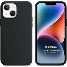 Microsonic Apple iPhone 14 Liquid Lansman Silikon Siyah Cep Telefonu Kılıfı