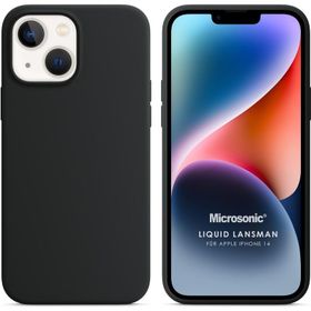 Microsonic Apple iPhone 14 Liquid Lansman Silikon Siyah Cep Telefonu Kılıfı
