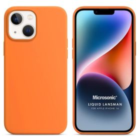 Microsonic Apple iPhone 14 Liquid Lansman Silikon Turuncu Cep Telefonu Kılıfı