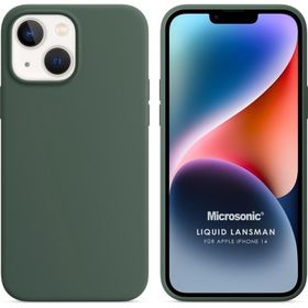 Microsonic Apple iPhone 14 Liquid Lansman Silikon Yeşil Cep Telefonu Kılıfı