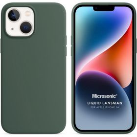 Microsonic Apple iPhone 14 Liquid Lansman Silikon Yeşil Cep Telefonu Kılıfı