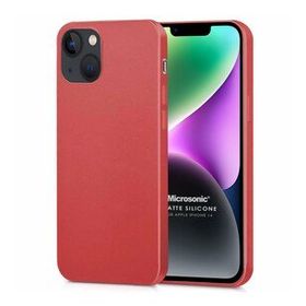 Microsonic Apple iPhone 14 Mat Kırmızı Silikon Cep Telefonu Kılıfı