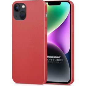 Microsonic Apple iPhone 14 Mat Kırmızı Silikon Cep Telefonu Kılıfı