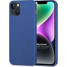 Microsonic Apple iPhone 14 Mat Lacivert Silikon Cep Telefonu Kılıfı