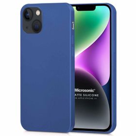 Microsonic Apple iPhone 14 Mat Lacivert Silikon Cep Telefonu Kılıfı