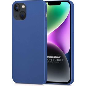 Microsonic Apple iPhone 14 Mat Lacivert Silikon Cep Telefonu Kılıfı