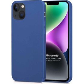 Microsonic Apple iPhone 14 Mat Lacivert Silikon Cep Telefonu Kılıfı