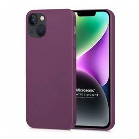 Microsonic Apple iPhone 14 Mat Mor Silikon Cep Telefonu Kılıfı