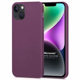 Microsonic Apple iPhone 14 Mat Mor Silikon Cep Telefonu Kılıfı