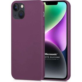 Microsonic Apple iPhone 14 Mat Mor Silikon Cep Telefonu Kılıfı