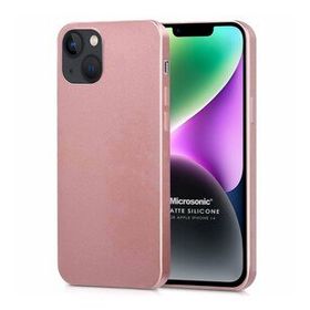 Microsonic Apple iPhone 14 Mat Rose Gold Silikon Cep Telefonu Kılıfı