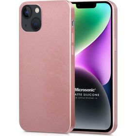 Microsonic Apple iPhone 14 Mat Rose Gold Silikon Cep Telefonu Kılıfı
