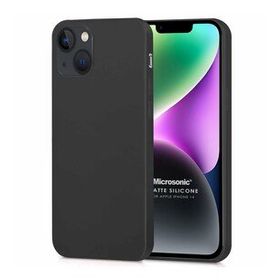 Microsonic Apple iPhone 14 Mat Siyah Silikon Cep Telefonu Kılıfı