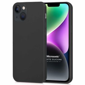 Microsonic Apple iPhone 14 Mat Siyah Silikon Cep Telefonu Kılıfı