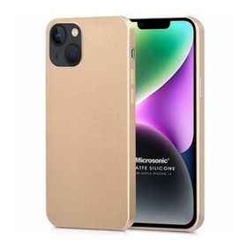 Microsonic Apple iPhone 14 Matte Silicone Gold Cep Telefonu Kılıfı