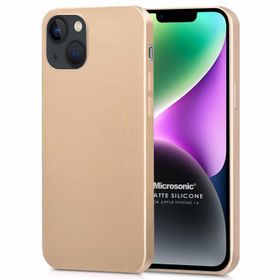 Microsonic Apple iPhone 14 Matte Silicone Gold Cep Telefonu Kılıfı