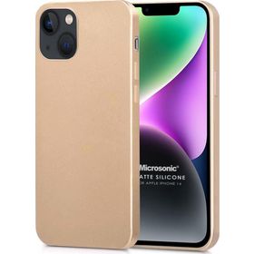 Microsonic Apple iPhone 14 Matte Silicone Gold Cep Telefonu Kılıfı