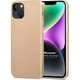 Microsonic Apple iPhone 14 Matte Silicone Gold Cep Telefonu Kılıfı