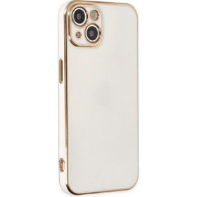 Microsonic Apple iPhone 14 Olive Plated Beyaz Cep Telefonu Kılıfı