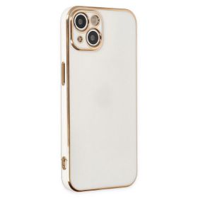 Microsonic Apple iPhone 14 Olive Plated Beyaz Cep Telefonu Kılıfı