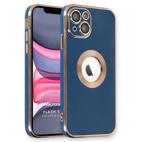 Microsonic Apple iPhone 14 Plus Flash Stamp Lacivert Cep Telefonu Kılıfı