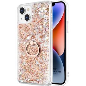 Microsonic Apple iPhone 14 Plus Glitter Liquid Holder Gold Cep Telefonu Kılıfı