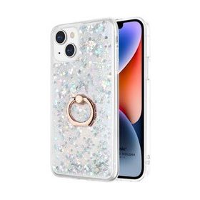 Microsonic Apple iPhone 14 Plus Glitter Liquid Holder Gümüş Cep Telefonu Kılıfı