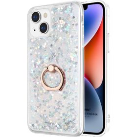 Microsonic Apple iPhone 14 Plus Glitter Liquid Holder Gümüş Cep Telefonu Kılıfı