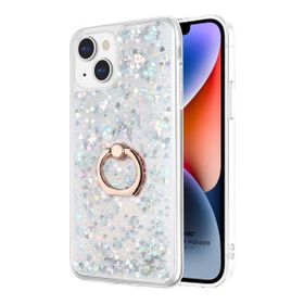 Microsonic Apple iPhone 14 Plus Glitter Liquid Holder Gümüş Cep Telefonu Kılıfı