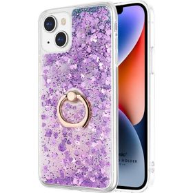 Microsonic Apple iPhone 14 Plus Glitter Liquid Holder Mor Cep Telefonu Kılıfı