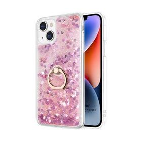 Microsonic Apple iPhone 14 Plus Glitter Liquid Holder Pembe Cep Telefonu Kılıfı