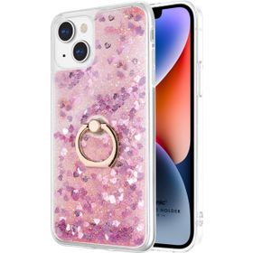 Microsonic Apple iPhone 14 Plus Glitter Liquid Holder Pembe Cep Telefonu Kılıfı