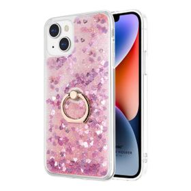 Microsonic Apple iPhone 14 Plus Glitter Liquid Holder Pembe Cep Telefonu Kılıfı
