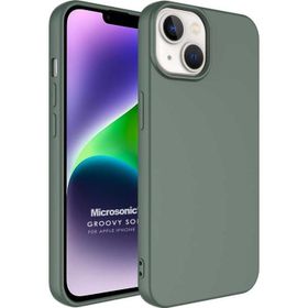 Microsonic Apple iPhone 14 Plus Groovy Soft Koyu Yeşil Cep Telefonu Kılıfı