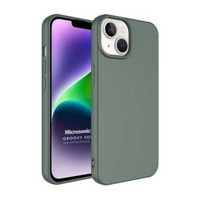 Microsonic Apple iPhone 14 Plus Groovy Soft Koyu Yeşil Cep Telefonu Kılıfı