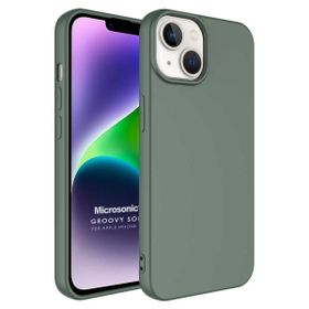Microsonic Apple iPhone 14 Plus Groovy Soft Koyu Yeşil Cep Telefonu Kılıfı