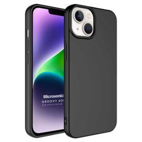 Microsonic Apple iPhone 14 Plus Groovy Soft Siyah Cep Telefonu Kılıfı