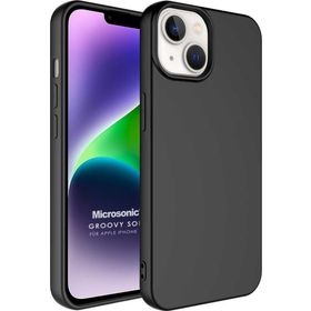 Microsonic Apple iPhone 14 Plus Groovy Soft Siyah Cep Telefonu Kılıfı