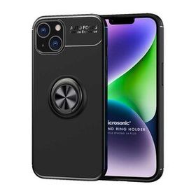 Microsonic Apple iPhone 14 Plus Kickstand Ring Holder Siyah Cep Telefonu Kılıfı