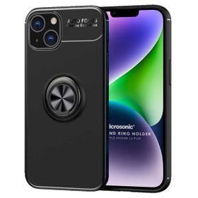 Microsonic Apple iPhone 14 Plus Kickstand Ring Holder Siyah Cep Telefonu Kılıfı