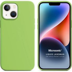 Microsonic Apple iPhone 14 Plus Liquid Lansman Silikon Açık Yeşil Cep Telefonu Kılıfı