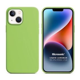 Microsonic Apple iPhone 14 Plus Liquid Lansman Silikon Açık Yeşil Cep Telefonu Kılıfı