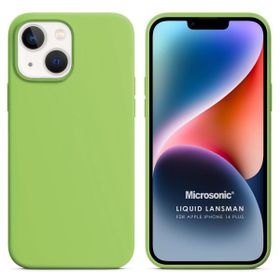 Microsonic Apple iPhone 14 Plus Liquid Lansman Silikon Açık Yeşil Cep Telefonu Kılıfı
