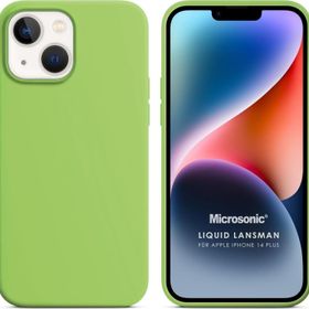 Microsonic Apple iPhone 14 Plus Liquid Lansman Silikon Açık Yeşil Cep Telefonu Kılıfı