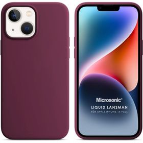 Microsonic Apple iPhone 14 Plus Liquid Lansman Silikon Bordo Cep Telefonu Kılıfı
