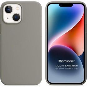 Microsonic Apple iPhone 14 Plus Liquid Lansman Silikon Gri Cep Telefonu Kılıfı
