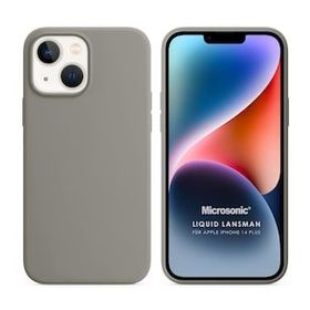 Microsonic Apple iPhone 14 Plus Liquid Lansman Silikon Gri Cep Telefonu Kılıfı